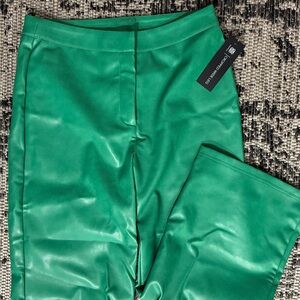 Green Faux Leather Pants